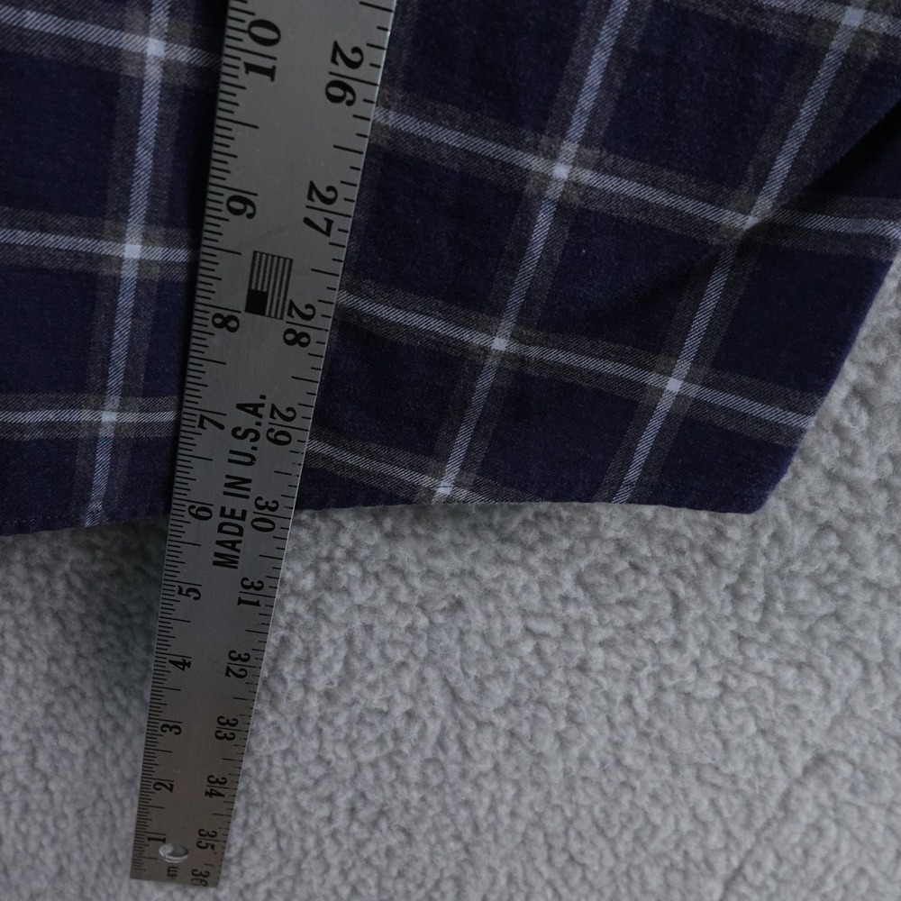 Charles Tyrwhitt Weekend Shirt Mens M Slim Fit Blue Plaid Long Sleeve Flannel - Picture 4 of 6